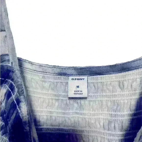Old Navy Shirred Top Maxi Dress | Blue Tie Dye Comfy Summer Dress | Size Medium - Picture 3 of 4